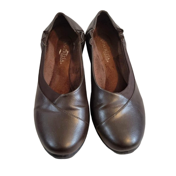 Patrizia Spring Step Brown Leathee Low Wedge Slip On Size 38 - Picture 3 of 7